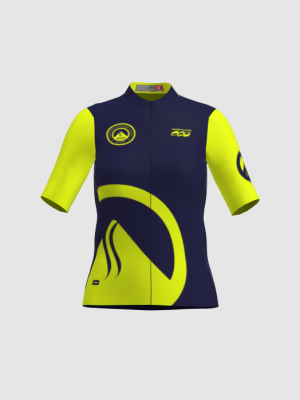 Podiumwear Women's Gold Full Zip Jersey (Cycling) Front View