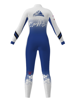 Podiumwear Women's Gold One-Piece Race Suit (Nordic Skiing) Back View