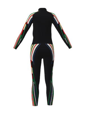 Podiumwear Women's Gold Two-Piece Race Suit (Nordic Skiing) Back View