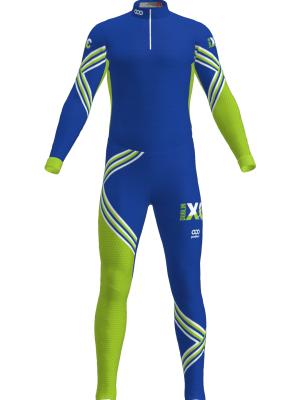 Podiumwear Unisex Silver Two-Piece Race Suit (Nordic Skiing) Front View