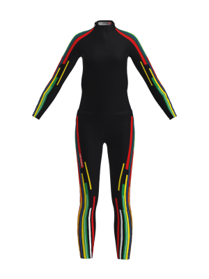 Podiumwear Women's Gold Two-Piece Race Suit (Nordic Skiing) Front View