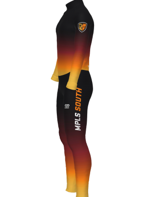 Podiumwear Unisex Silver Two-Piece Race Suit (Nordic Skiing) Side View