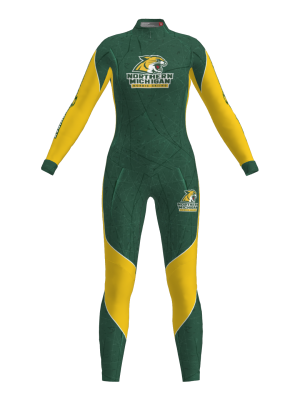 Podiumwear Women's Gold One-Piece Race Suit (Nordic Skiing) Front View