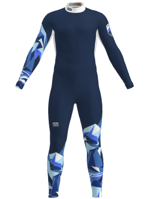 Podiumwear Unisex Gold One-Piece Race Suit (Nordic Skiing) Front View