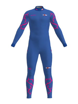 Podiumwear Unisex Gold One-Piece Race Suit (Nordic Skiing) Front View
