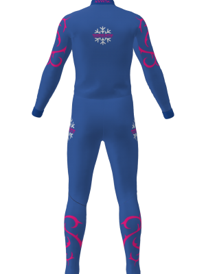 Podiumwear Unisex Silver Two-Piece Race Suit (Nordic Skiing) Back View