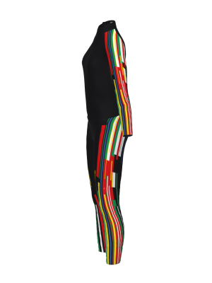 Podiumwear Women's Gold Two-Piece Race Suit (Nordic Skiing) Side View