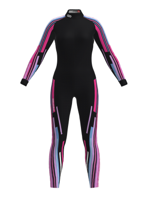 Podiumwear Women's Gold One-Piece Race Suit (Nordic Skiing) Front View
