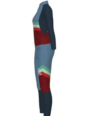 Podiumwear Women's Gold Two-Piece Race Suit (Nordic Skiing) Side View