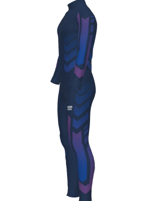 Podiumwear Unisex Silver Two-Piece Race Suit (Nordic Skiing) Side View