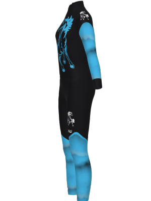 Podiumwear Women's Gold Two-Piece Race Suit (Nordic Skiing) Side View