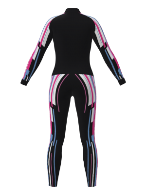 Podiumwear Women's Gold One-Piece Race Suit (Nordic Skiing) Back View