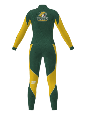 Podiumwear Women's Gold One-Piece Race Suit (Nordic Skiing) Back View