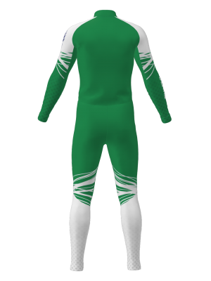 Podiumwear Unisex Silver Two-Piece Race Suit (Nordic Skiing) Back View