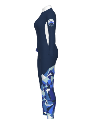 Podiumwear Women's Gold One-Piece Race Suit (Nordic Skiing) Side View