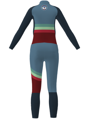 Podiumwear Women's Gold Two-Piece Race Suit (Nordic Skiing) Back View