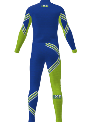 Podiumwear Unisex Silver Two-Piece Race Suit (Nordic Skiing) Back View