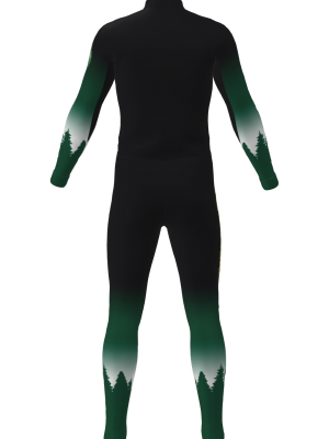 Podiumwear Unisex Silver Two-Piece Race Suit (Nordic Skiing) Back View