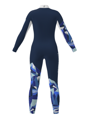 Podiumwear Women's Gold One-Piece Race Suit (Nordic Skiing) Back View