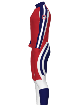 Podiumwear Unisex Silver Two-Piece Race Suit (Nordic Skiing) Side View