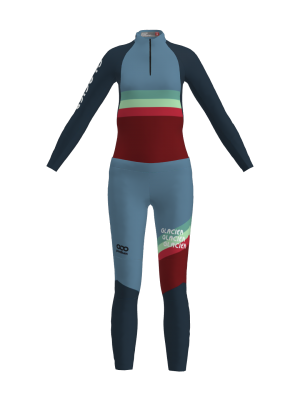 Podiumwear Women's Gold Two-Piece Race Suit (Nordic Skiing) Front View