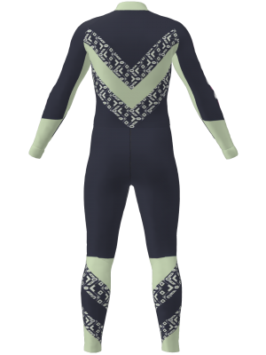 Podiumwear Unisex Gold One-Piece Race Suit (Nordic Skiing) Back View