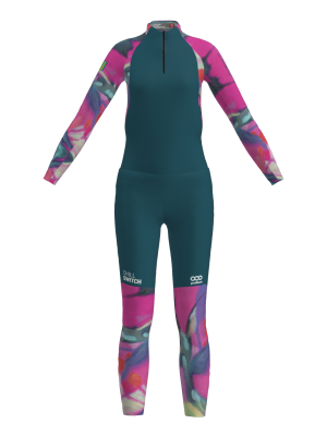 Podiumwear Women's Gold Two-Piece Race Suit (Nordic Skiing) Front View