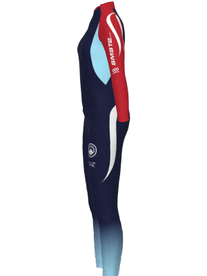 Podiumwear Women's Gold Two-Piece Race Suit (Nordic Skiing) Side View