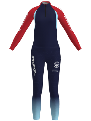 Podiumwear Women's Gold Two-Piece Race Suit (Nordic Skiing) Front View