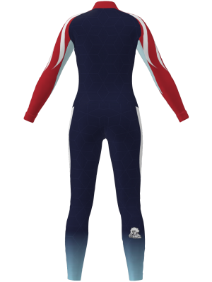 Podiumwear Women's Gold One-Piece Race Suit (Nordic Skiing) Back View
