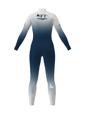 Podiumwear Women's Gold One-Piece Race Suit (Nordic Skiing) Back View