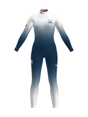Podiumwear Women's Gold One-Piece Race Suit (Nordic Skiing) Front View