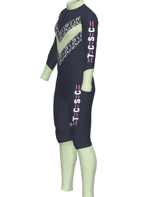 Podiumwear Unisex Silver Two-Piece Race Suit (Nordic Skiing) Side View