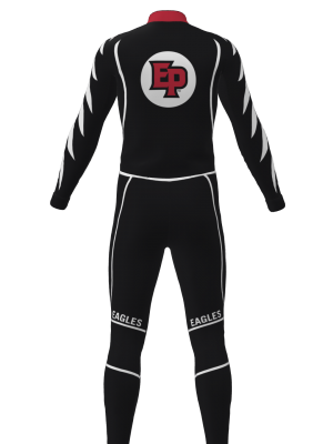 Podiumwear Unisex Silver Two-Piece Race Suit (Nordic Skiing) Back View