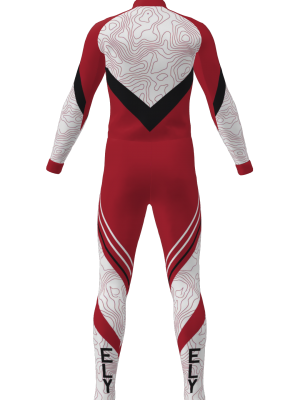 Podiumwear Unisex Silver Two-Piece Race Suit (Nordic Skiing) Back View