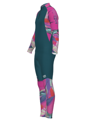 Podiumwear Men's Gold Two-Piece Race Suit (Nordic Skiing) Side View