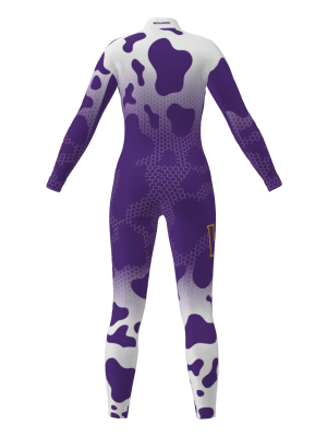 Podiumwear Women's Gold One-Piece Race Suit (Nordic Skiing) Back View