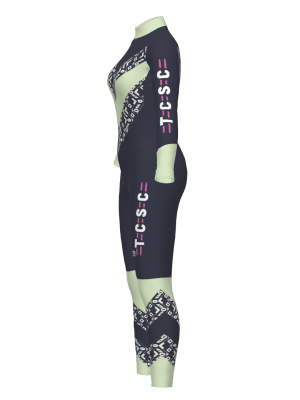 Podiumwear Women's Gold One-Piece Race Suit (Nordic Skiing) Side View
