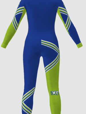 Podiumwear Women's Gold One-Piece Race Suit (Nordic Skiing) Back View