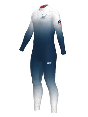 Podiumwear Unisex Gold One-Piece Race Suit (Nordic Skiing) Side View