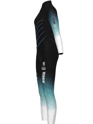 Podiumwear Women's Gold Two-Piece Race Suit (Nordic Skiing) Side View