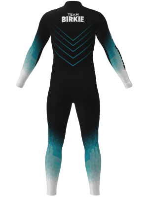 Podiumwear Unisex Gold One-Piece Race Suit (Nordic Skiing) Back View