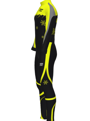 Podiumwear Unisex Silver Two-Piece Race Suit (Nordic Skiing) Side View