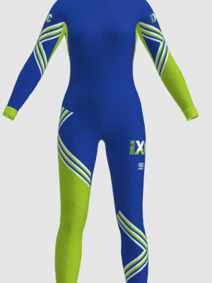 Podiumwear Women's Gold One-Piece Race Suit (Nordic Skiing) Front View