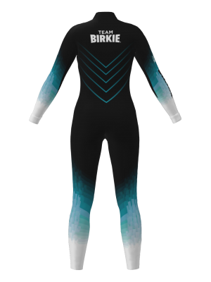 Podiumwear Women's Gold One-Piece Race Suit (Nordic Skiing) Back View