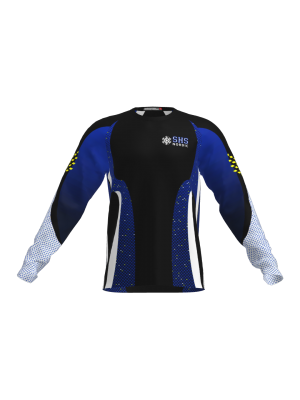 Podiumwear Unisex Silver Long Sleeve Tech Tee (Cycling) Front View