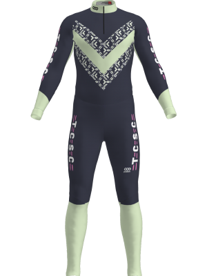 Podiumwear Unisex Silver Two-Piece Race Suit (Nordic Skiing) Front View