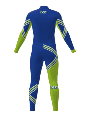 Podiumwear Unisex Gold One-Piece Race Suit (Nordic Skiing) Back View