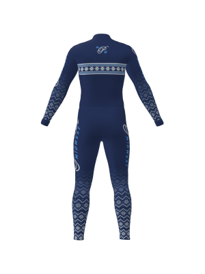 Podiumwear Unisex Gold One-Piece Race Suit (Nordic Skiing) Back View