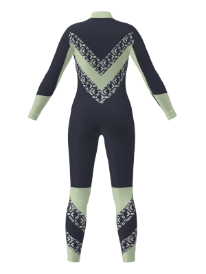 Podiumwear Women's Gold One-Piece Race Suit (Nordic Skiing) Back View